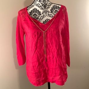August Silk Linen Top - Size L